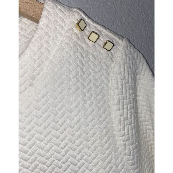 Versona White Dress Quilted Gold Zipper Size 8 New - Picture 5 of 12